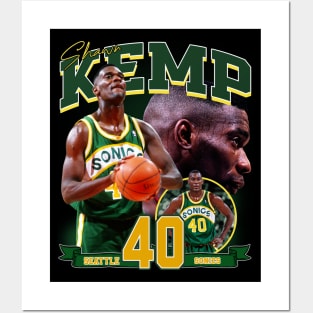 Shawn Kemp The  Reign Man Basketball Legend Signature Vintage Retro 80s 90s Bootleg Rap Style Posters and Art